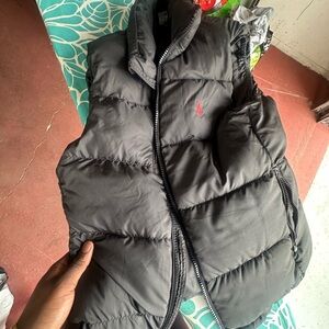 Ralph Lauren Black Quilted Jacket with Navy Label